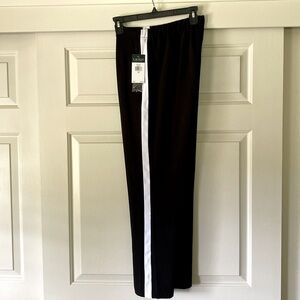 BLACK W WHITE STRIPE RALPH LAUREN PANT SIZE 12 NWT FRONT POCKETS